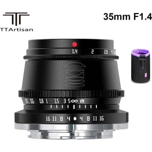 TTArtisan 35mm F1.4 APS-C Manual Focus Lens for Sony E Mount / Fujifilm M4/3 Mount Cameras A9 A7III A6600 A6400 X-T4 X-T3 X-T30