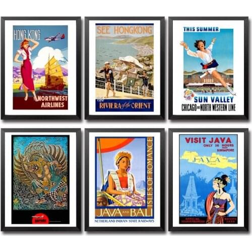 Hong Kong Idaho Indonesia Iraq Ireland Israel Vintage Travel Poster