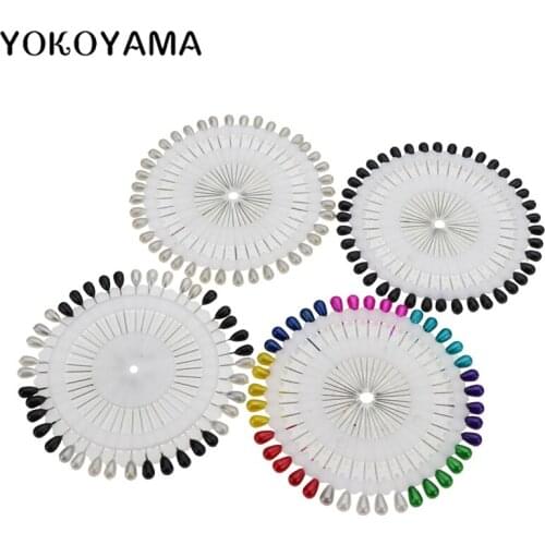 YOKOYAMA 12Pcs/Set Colorful Round Head Clothing Pearl Pin Needle Manual DIY Sewing Pin Embroidery Sewing Needle Accessory