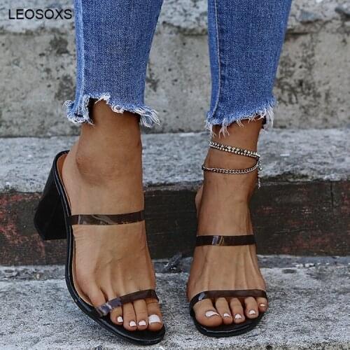 Womens Sandals 2021 Summer New Large Size Slippers Fashion Sandals Fish Mouth Thick Heel Women Shoes
