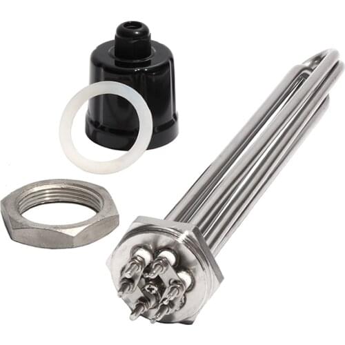 1 1/4" BSP/DN32 Thread 304SUS Immersion Water Heater Element with Accessories 3KW/4.5KW/6KW/9KW/12KW Heating Electrical Pipe