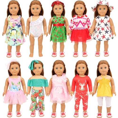 10 Fashion Clothes Outfits Dresses for American girl 18inch doll clothes for children best gift