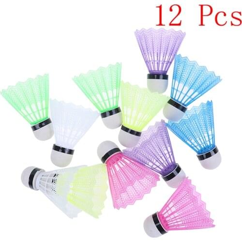 HOT!Colorful Badminton Balls Sport Training Train Portable Shuttlecocks Products Outdoor Supplies 12pcs