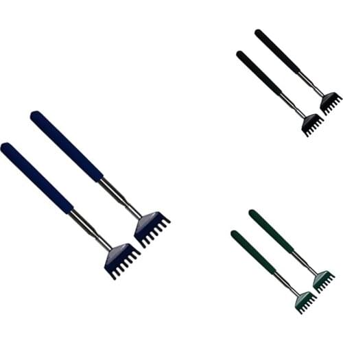 2 Pack Portable Extendable Back Scratcher, Metal Stainless Steel Telescoping Back Scratcher Tool with Carrying Bag