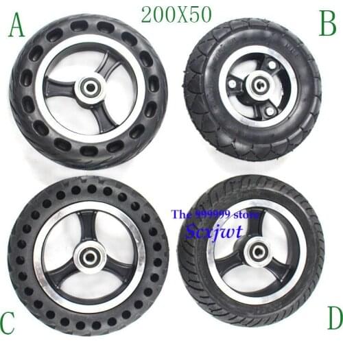 2019 hot sale 4 4 types of 200x50 8inch Solid Tire and alloy wheel hub Fits Gas Scooter Electric Scooter Vehicle
