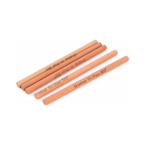 600 Grit Abrasives Round Rod Sharpening Grinding Oil Stone Whetstone 150mm Length 5pcs