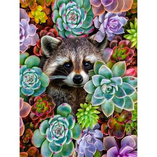 Fox DIY diamond painting cartoon filled with diamond embroidery cross stitch Rhinestone fox Mosaic hall wall decoration painting