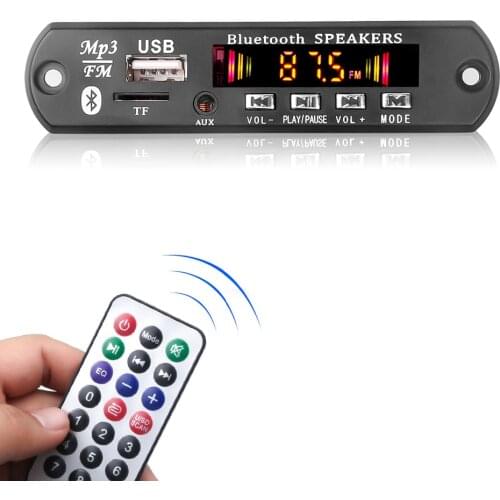 Kebidu Bluetooth 5.0 car MP3 decoder board MP3 player with 2x25w power amplifier support USB / SD card / AUX / call / recording