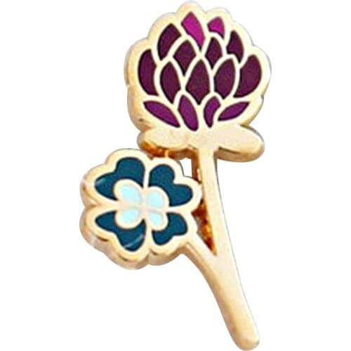 Clover Flower Brooch Four Leaf Clover Badge For Lapel Coat Scarf Sweater Badge