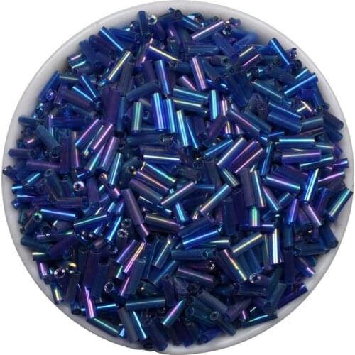 Deep Blue 500pcs/lot (about 18g) Multi-colors 2*6mm Czech Glass Seed Spacer Tube beads For DIY Jewelry Making Accessories