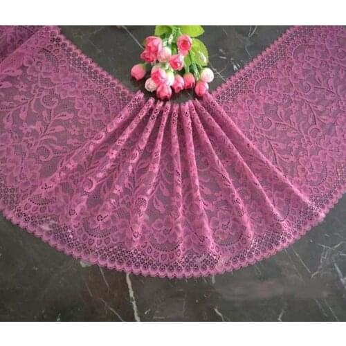 10Meters Elastic Lace Trim Crafts Sewing Ribbon Purple Pink Stretch Trimming Knitting Material DIY Garment Accessories 22cm