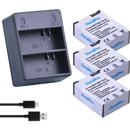 3pcs AHDBT-301 AHDBT-302 AHDBT 301 302 Li-ion Battery + USB Dual Charger for Gopro Hero 3+/3 Hero3+ Hero3 Camera Go Pro 3 Hero3