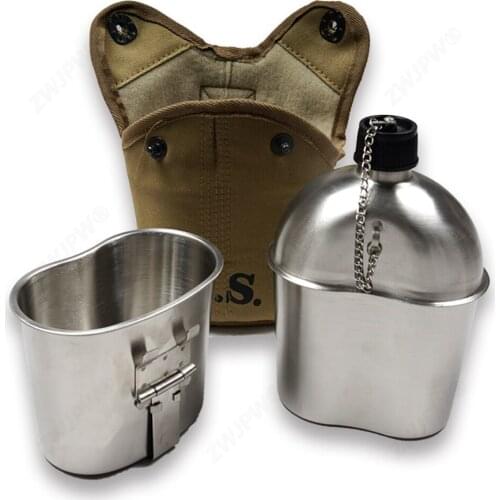 WWII period US armed forces kettle canteen mess tin bivouac multifunctional jug with bag