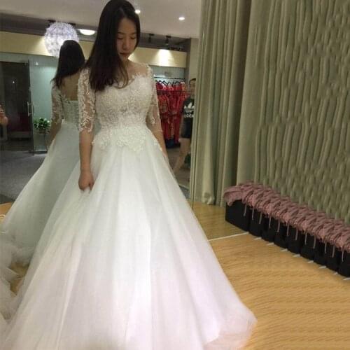 Fashion Wedding Dress 2020 Lace Up Bridal Gowns Plus Size vestidos de noiva Lace свадебное платье A Line Wedding Dresses