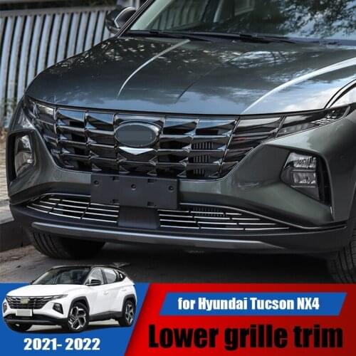 The new car front lower grille stainless steel exterior modification decoration is suitable for Hyundai Tucson NX4 2021 2022