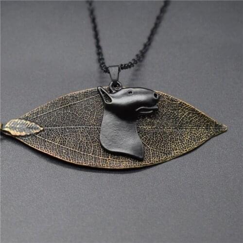 New Black Bull Terrier Charm Necklace Trendy Metal Dog Jewellery Bull Terrier Pendant Necklace Women Jewelery