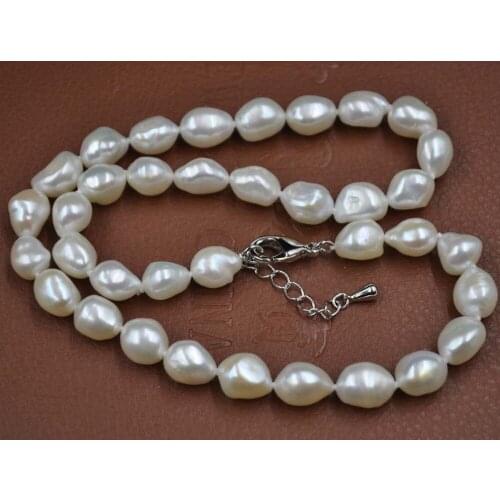 New 9-10 Baroque real cultured pearl necklace Free shipping