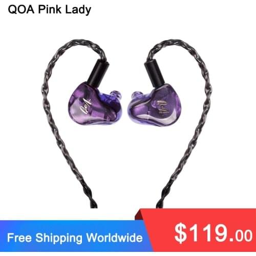 QOA Original Pink Lady 2BA+1DD Hybrid DriverIn Ear Earphone HIFI DJ Monitor Earphone Earbuds Headset With 2Pin Detachable Cable