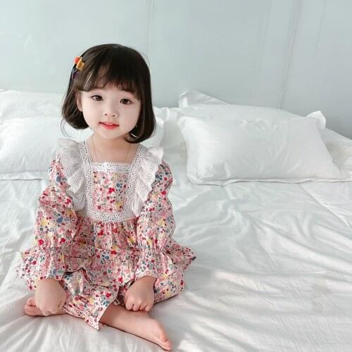 Kids Pajamas Set Summer Children Floral Pattern Sleepwear Boys Toddler Pyjamas Girl Clothing Nightwears Set