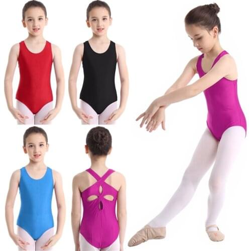 Girls Professional Ballet Gymnastics Leotard Children Dancewear Cutout Back Dance Bodysuit For Dancing Kids Gymnastic Jumpsuit