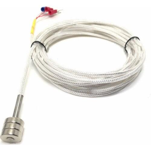 PT100 Magnetic Temperature Sensor Magnetic Probe Adsorption Type With 1~10m 3 Cable Wires For Temperature Control 12*12mm Probe