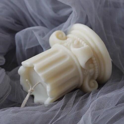 Roman Column Candle Mold Vintage Style Construction Shape Decorative Candle Silicone Molds Handmade Creative Wax Mold
