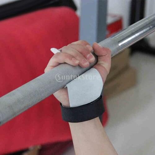 Crossfit Gym Hand Grip Guard Palm Protector Leather Glove Pull Up Lift M
