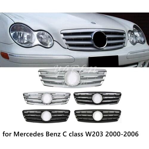 5 Color Silver & Black AMG Front Grille Grill For Mercedes Benz C class W203 4DOOR 2000-2006