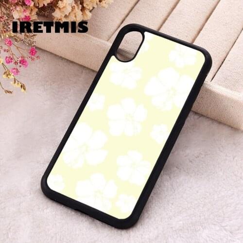 Iretmis 5 5S SE 2020 phone cover cases for iphone 6 6S 7 8 Plus X Xs Max XR 11 12 MINI Pro Rubber Silicone Flower Power Yellow