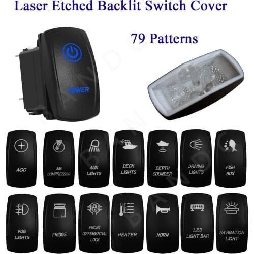 Cover Cap Only! Laser Etched Cap for Car Boat Marine Yacht Bus RV Dashboard Rocker Switch, Auto Accessories