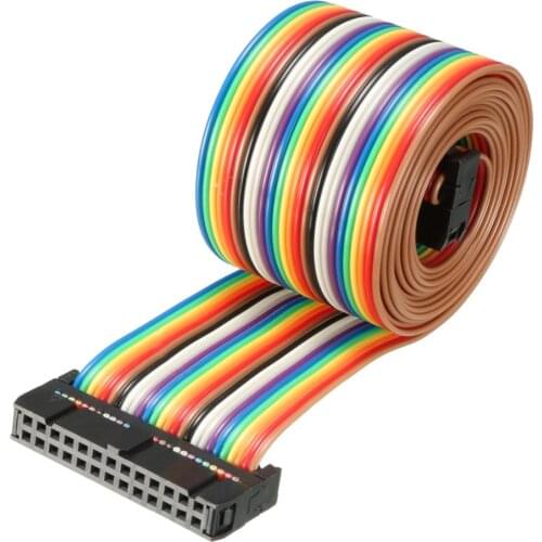 Uxcell 1pcs 26 Pins 43cm 48cm 118cm 128cm Long 2.54mm Pitch Rainbow Color Flexible Flat Ribbon Jumper Cable Internal Wiring