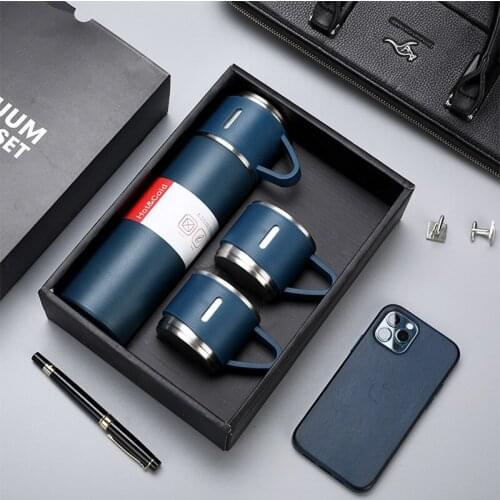 500Ml Bullet Vacuum Thermos 304 Stainless Steel Double-Layer Vacuum Flask Set Business Gift Mug Cup Coffee Tea Infuser Thermos