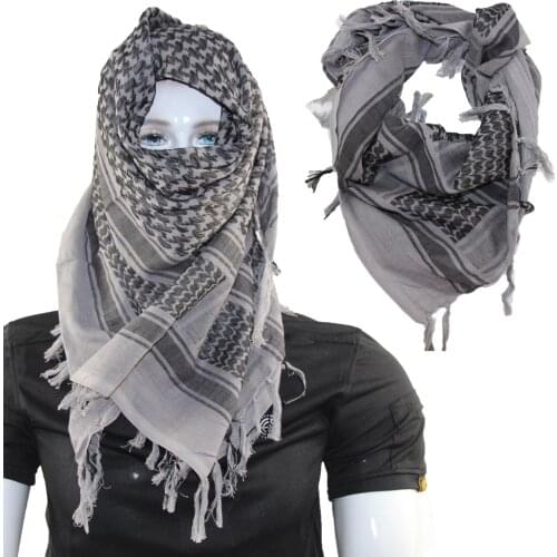 Hunting Army Military Tactical Keffiyeh Shemagh Desert Arab Scarf Shawl Neck Cover Head Wrap Hiking Airsoft Shooting Accessories