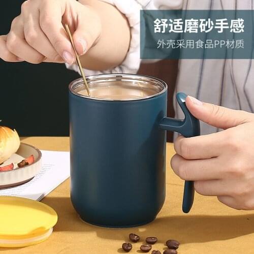 Youpin 500ml Not Pouring Cup 304 Stainless Steel Non-slip Sucker ABS Double Insulation Creative Magic Mug Smart Home
