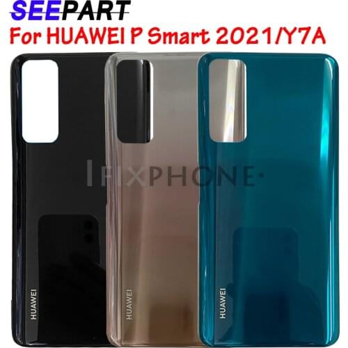 For Huawei P Smart 2021 Back Battery Cover Rear Door Housing For Huawei P Smart 2021 Battery Cover With Camera Lens Replacement