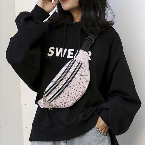 NOENNAME_NULL Women Travel Waist Fanny Pack Money Belt Wallet Glitter Multicolor Bum Bag Pouch