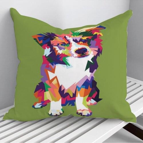 Animals Dog FullColor Wpap Throw Pillows Cushion Cover On Sofa Home Decor 45*45cm 40*40cm Gift Pillowcase Cojines Dropshipping