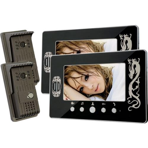 2V2 7 Inch LCD Monitor Wired Video Door Phone Intercom System