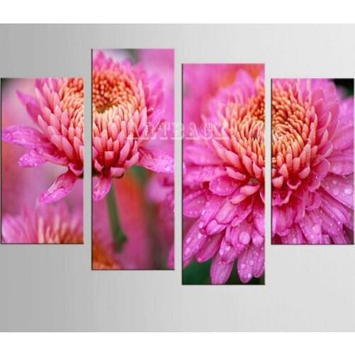 4pcs/set 5D diamond embroidered red flowers diy diamond painting carnations full square drill mosaic painting home decoration