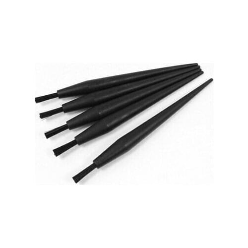 5pcs 18mmx4mm Black Plastic Round Handle Anti Static ESD Brush