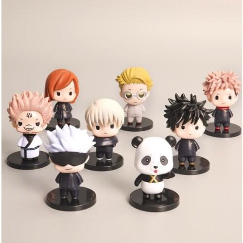 8pcs Gojo Satoru Ryomen Sukuna Yuji Itadori Nobara Kugisaki Jujutsu Kaisen Cute Mini Eyes Ver. PVC Action Figure Model 6cm