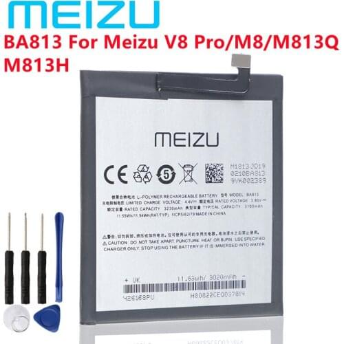 Meizu 100% Original BA813 3000mAh High Capacity Battery For Meizu V8 Pro V8Pro M813Q Smart Phone high quality+Tracking Number