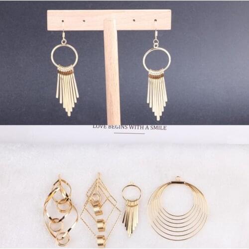 DIY Jewelry Accessories 18k Real Gold Color Preserving Electroplating Irregular Temperament Earring Pendant Material Pendant