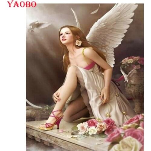 Yao Bo Diamond Painting Angel beauty 5d Cross Stitch Rhinestones Diamond Embroidery Needlework Gift Handicrafts Home Decor