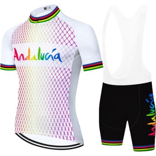 Andalucia Laser Cut Verano Retro Cycling Jersey Completo Maillot Tricota Uniforme Ciclismo Hombre Mallots Ciclismo Hombre