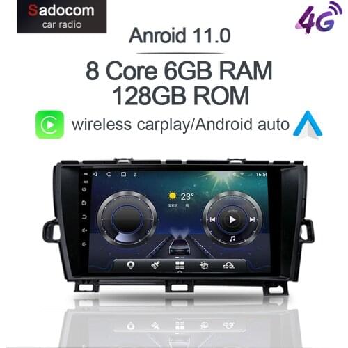 Carplay 9" DSP Android 10 6GB+128GB Car DVD Player 4G LTE Wifi Navigation GPS Multimedia autoradio For Toyota Prius 2009-2013