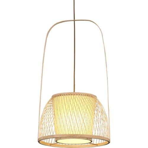 Southeast Asia Bamboo Basket Pendant Lights Handmade Retro Restaurant Lamp Shop Tea Room Lamp Zen-style Hanging Lights Lighting