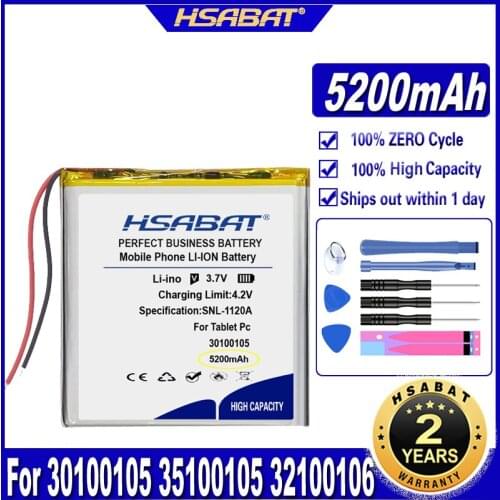 HSABAT 30100105 35100105 32100106 5200mAh Tablet Battery for Mobile Power DIY Tablet PC Batteries