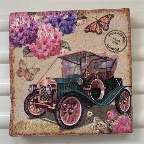 Decoupage table paper napkins elegant tissue vintage towel flower butterfly car birthday wedding party home beautiful decor 20