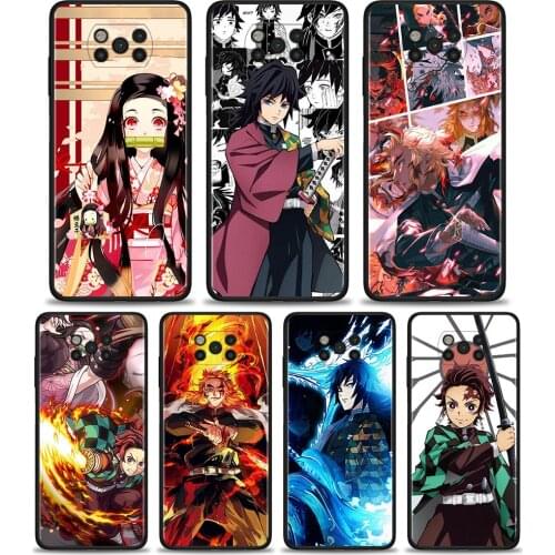 Back Case for Xiaomi Poco X3 NFC X3 Pro F1 F3 M3 TPU Cover for Redmi Note 8 8T 9 9T 9S 10 Pro Phone Cover Anime Demon Slayer